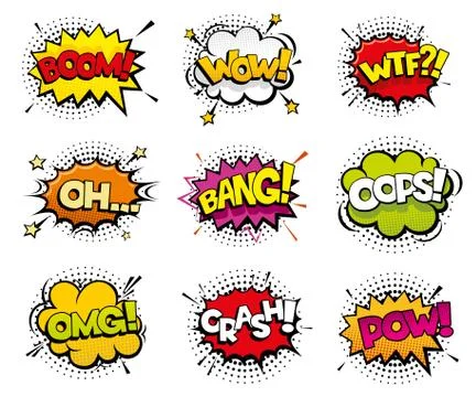 Comic sound effects in pop art vector style イラスト素材
