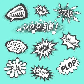 Comic Sounds Black Stock-Illustration