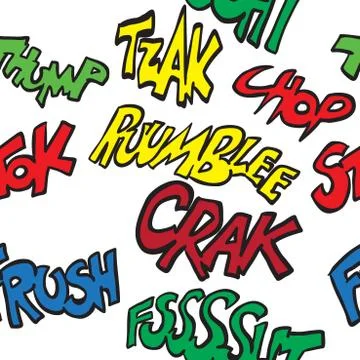 Comic sounds pattern Illustrazione stock