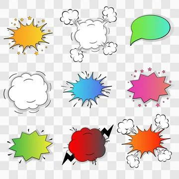 Comic speach bubble on transparent background. for your design Stock Illustration