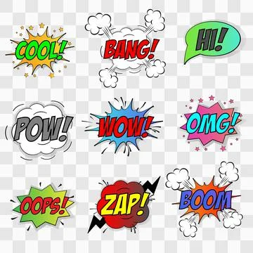 Comic speach bubble on transparent background. for your design Stock Illustration