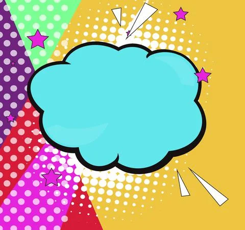 Comic Speech Background With Halfdot Stars And Cloud Stock Illustration