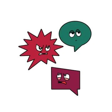 Comic speech balloon with face expression stock vector Illustrazione stock
