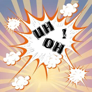 Comic Speech Bubble and Cloud Burst Vector Template Stock Illustration