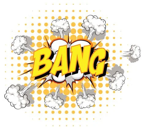 Comic speech bubble with bang text Stock Illustration