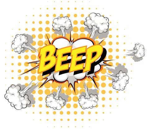Comic speech bubble with beep text Stock Illustration