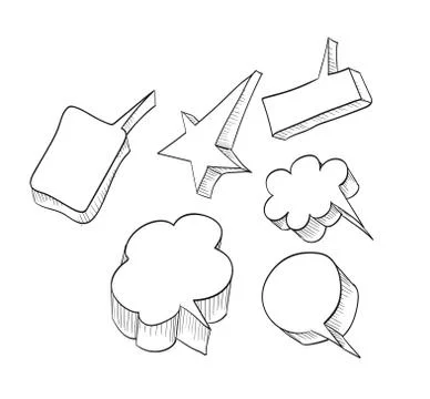 Comic speech bubble. Blank empty white speech bubbles. Stock Illustration