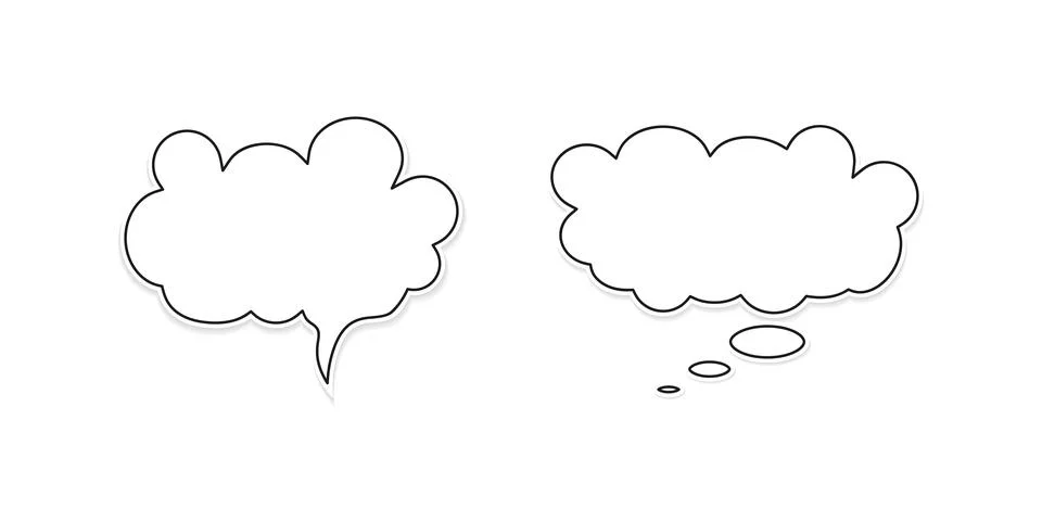 Comic speech bubble. Blank text box in cartoon style. Speech bubble cloud design Stock Illustration