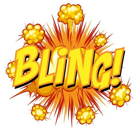 Comic speech bubble with bling text Illustrazione stock