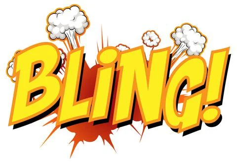 Comic speech bubble with bling text Illustrazione stock