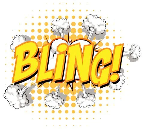 Comic speech bubble with bling text Illustrazione stock