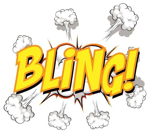 Comic speech bubble with bling text Stock Illustration