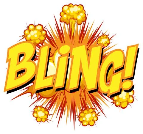 Comic speech bubble with bling text Stock Illustration