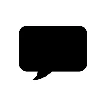 Comic Speech Bubble Chat Flat Black Cloud Vector Icon Stock Illustration