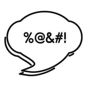 Comic speech bubble containing censored vulgarity, obscenity, and curse words イラスト素材