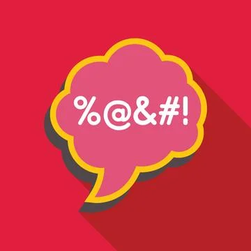 Comic speech bubble containing swear symbols on red background Stock Illustration
