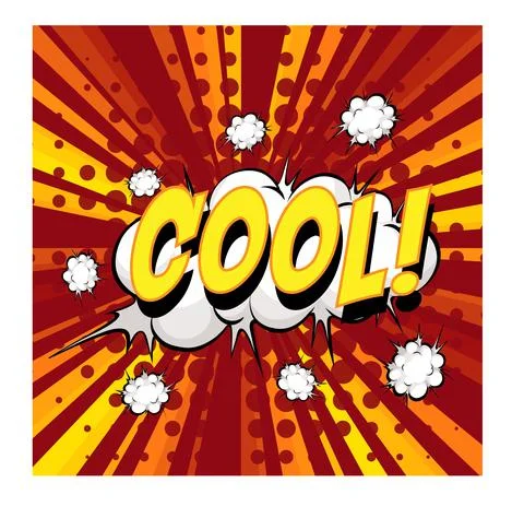 Comic speech bubble with cool text Stock Illustration