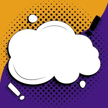 Comic Speech Bubble With Copy Space And Colorful Doodles. Design Of Empty Stock Illustration