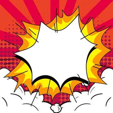 Comic Speech Bubble With Copy Space And Colorful Doodles. Design Of Empty Stock Illustration
