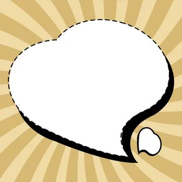 Comic Speech Bubble With Copy Space And Colorful Doodles. Design Of Empty Stock Illustration