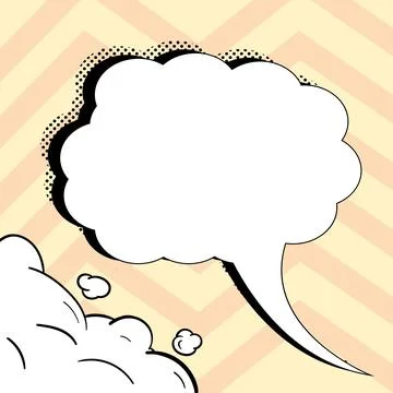 Comic Speech Bubble With Copy Space And Colorful Doodles. Design Of Empty Stock Illustration