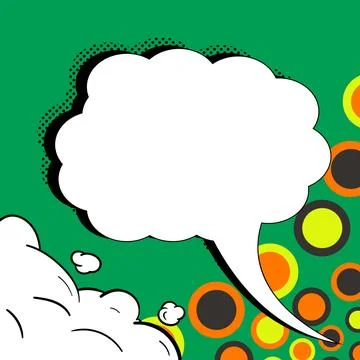 Comic Speech Bubble With Copy Space And Colorful Doodles. Design Of Empty Stock Illustration