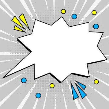Comic Speech Bubble With Copy Space And Colorful Doodles. Design Of Empty Stockillustratie