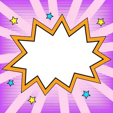 Comic Speech Bubble With Copy Space And Colorful Doodles. Design Of Empty Stock Illustration