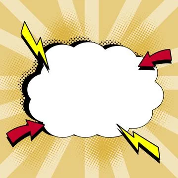 Comic Speech Bubble With Copy Space And Colorful Doodles. Design Of Empty イラスト素材