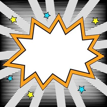 Comic Speech Bubble With Copy Space And Colorful Doodles. Design Of Empty Stock Illustration
