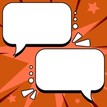 Comic Speech Bubble With Copy Space And Colorful Doodles. Design Of Empty イラスト素材