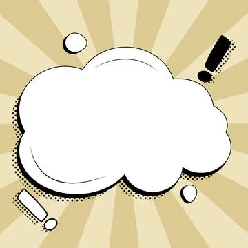 Comic Speech Bubble With Copy Space And Colorful Doodles. Design Of Empty Stock Illustration