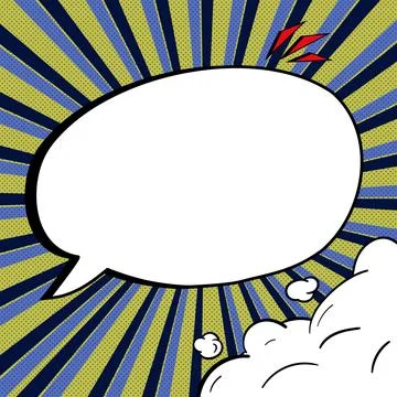 Comic Speech Bubble With Copy Space And Colorful Doodles. Design Of Empty Stockillustratie
