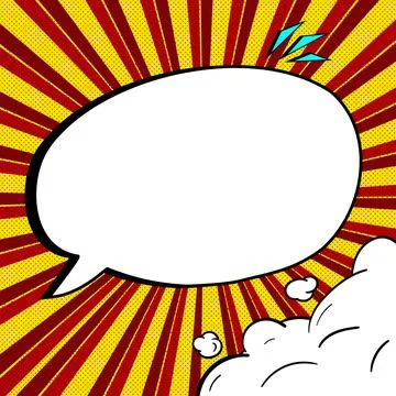 Comic Speech Bubble With Copy Space And Colorful Doodles. Design Of Empty Stock Illustration