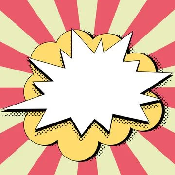 Comic Speech Bubble With Copy Space And Colorful Doodles. Design Of Empty Stock Illustration
