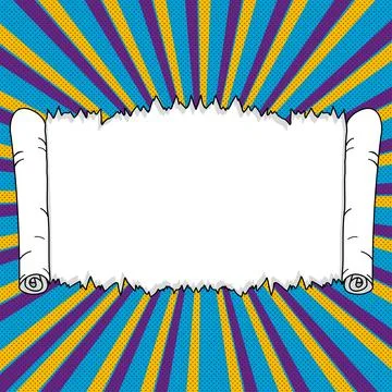 Comic Speech Bubble With Copy Space And Colorful Doodles. Design Of Empty Stock Illustration