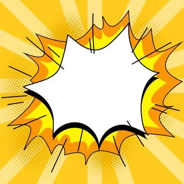 Comic Speech Bubble With Copy Space And Colorful Doodles. Design Of Empty Stock Illustration