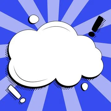 Comic Speech Bubble With Copy Space And Colorful Doodles. Design Of Empty Stock Illustration