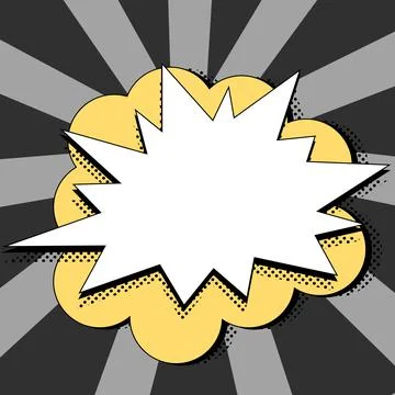 Comic Speech Bubble With Copy Space And Colorful Doodles. Design Of Empty Stock Illustration