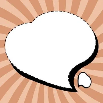 Comic Speech Bubble With Copy Space And Colorful Doodles. Design Of Empty Stock Illustration