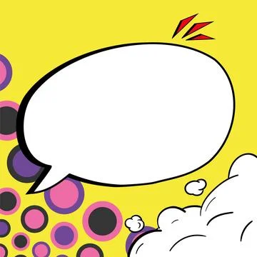 Comic Speech Bubble With Copy Space And Colorful Doodles. Design Of Empty Stock Illustration