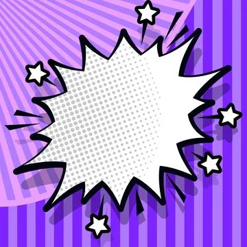 Comic Speech Bubble With Copy Space And Colorful Doodles. Design Of Empty Stock Illustration