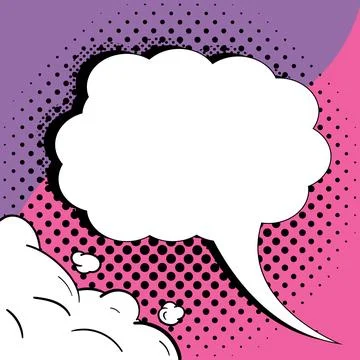 Comic Speech Bubble With Copy Space And Colorful Doodles. Design Of Empty Stock Illustration