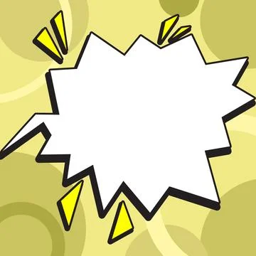 Comic Speech Bubble With Copy Space And Colorful Doodles. Design Of Empty Stock Illustration