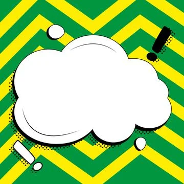 Comic Speech Bubble With Copy Space And Colorful Doodles. Design Of Empty Stock Illustration