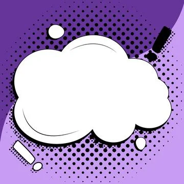 Comic Speech Bubble With Copy Space And Colorful Doodles. Design Of Empty Stock Illustration