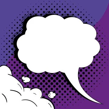 Comic Speech Bubble With Copy Space And Colorful Doodles. Design Of Empty Stock Illustration