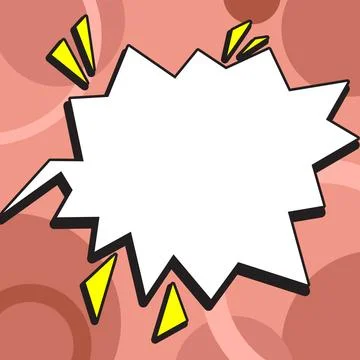 Comic Speech Bubble With Copy Space And Colorful Doodles. Design Of Empty イラスト素材