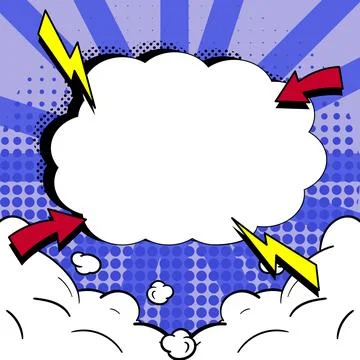 Comic Speech Bubble With Copy Space And Colorful Doodles. Design Of Empty イラスト素材