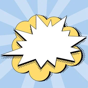 Comic Speech Bubble With Copy Space And Colorful Doodles. Design Of Empty Stock Illustration